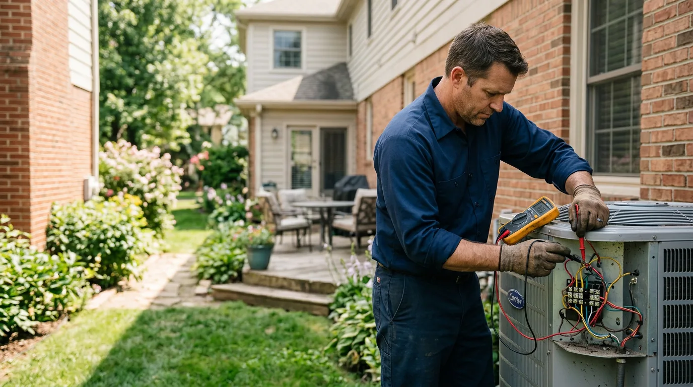 HVAC technician working near Westville, OK